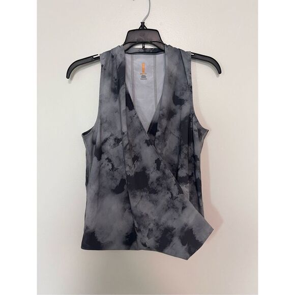 Lucy Athletic Gray Marble Faux Wrap Top sz XS EUC - Picture 1 of 6